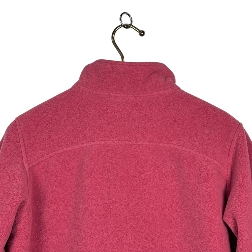 LL BEAN 0WN37 QUARTER ZIP ORANGE RED FLEECE PULLOVER SWEATSHIRT JACKET - Picture 9 of 13